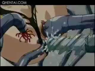 Hentai bystiga vuxen video- mov prisoner wrapped och körd av stor tentacles
